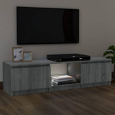 vidaXL Szafka pod TV, z LED, szary dąb sonoma, 140x40x35,5 cm