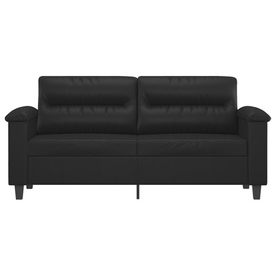 2-osobowa sofa, czarna, 140 cm, sztuczna skóra model standard