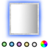 vidaXL Lustro łazienkowe LED, szarość betonu, 40x8,5x37 cm, akryl