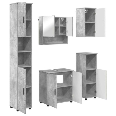 Zestaw mebli łazienkowych 5 szt. Betonowy szary 61 x 35 x 64 cm