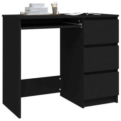 vidaXL Biurko, czarne, 90x45x76 cm, materiał drewnopochodny