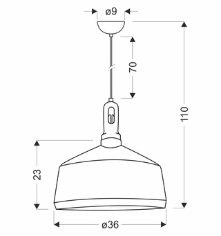 Robinson lampa wisząca 36 1x60W E27 oliwkowy