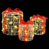 Dekoracja Pudełka Prezentowego 3 pcs Ciepła biel Akryl