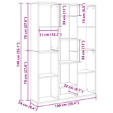 Przegroda/regał, biały, 100x24x140 cm, materiał drewnopochodny