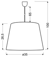 Lampa wisząca z abażurem Platino srebrna nowoczesna do salonu