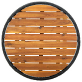 Stolik herbaciany, czarny, 60 cm, rattan PE i drewno akacjowe