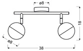 Lampa sufitowa Party listwa regulowana 2-punktowa LED do salonu metalowa