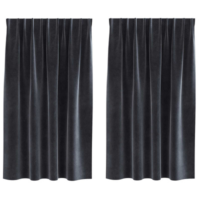 Zasłony zaciemniające 2 pcs Ciemnoszary 140 x 140 cm Aksamit