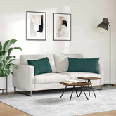 Poduszki na sofę 2 pcs Ciemna zieleń 80 x 40 cm tkanina