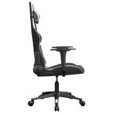 vidaXL Fotel gamingowy, czarno-biały, sztuczna skóra model standard
