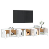 vidaXL Wiszące szafki telewizyjne, 3 szt, białe, połysk, 80x34,5x40 cm