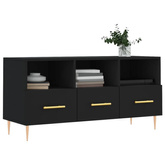 vidaXL Szafka pod TV, czarna, 102x36x50 cm, materiał drewnopochodny