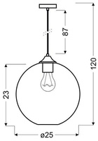 Lampa wisząca szklana kula czerwona + żarówka Edison 31-21410