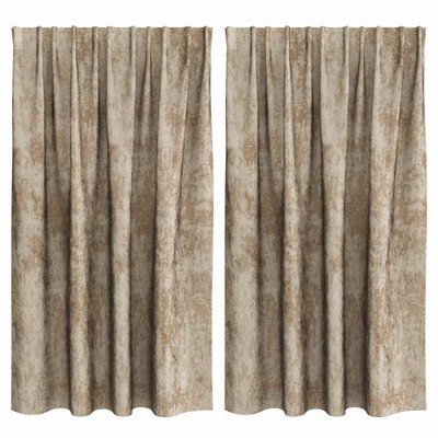 Zasłony z weluru 2 pcs szampański 140 x 140 cm Aksamit