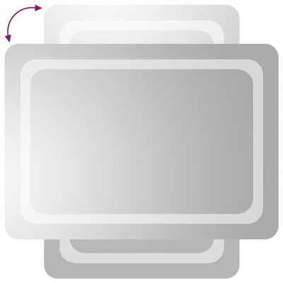 vidaXL Lustro łazienkowe z LED, 50x70 cm