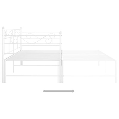 vidaXL Sofa z wysuwaną ramą łóżka, biała, metalowa, 90x200 cm