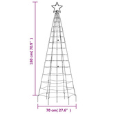 vidaXL Choinka z lampek, z kołkami, 220 zimnych białych LED, 180 cm