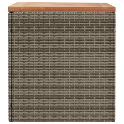 Skrzynia ogrodowa, szara, 110x50x54 cm, polirattan i akacja