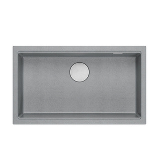 LOGAN 110 GraniteQ zlewozmywak silver stone 76x44x23,5 cm 1-komorowy wpuszczany z syfonem manualnym stal szlachetna