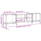 vidaXL Szafka pod TV, czarna, 203x37x50 cm, materiał drewnopochodny