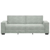 Sofa 3-osobowa, jasnoszara, 220x78x84 cm, tapicerowana aksamitem