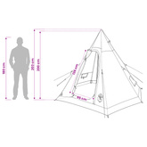 Tipi Tent Water-Resistant 3-osobowy Zielony wojskowy