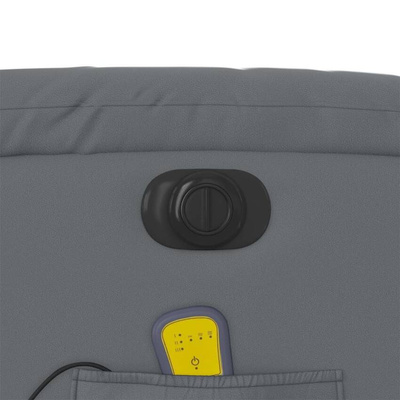 vidaXL Rozkładany fotel masujący, elektryczny, szary, sztuczna skóra