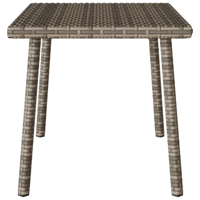 Stolik kawowy ogrodowy prostokątny szary 60x40x37 cm polirattan