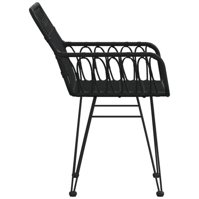 vidaXL Krzesła ogrodowe, 2 szt., czarne, 56x64x80 cm, rattan PE