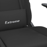 vidaXL Fotel gamingowy z podnóżkiem i masażem, czarny, tkanina