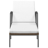 vidaXL Leżaki ze stolikiem, 2 szt., polirattan, brązowe