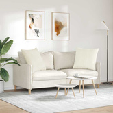 Poduszki na sofę 2 pcs Kremowy 60 x 60 cm Tkanina sztruksowa