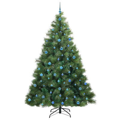 Sztuczna choinka z 300 diodami LED Zielony 240 cm PE i PVC