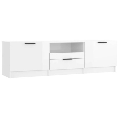 vidaXL Szafka pod TV, wysoki połysk, biała, 140x35x40 cm