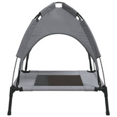 vidaXL Legowisko dla psa, z baldachimem, antracytowe, tkanina i stal