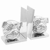 Podpórki do książek 2 pcs Srebrny 8 x 12 x 16,5 cm Aluminium
