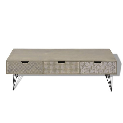 vidaXL Szafka pod TV z 3 szufladami, 120x40x36 cm, szara