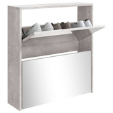 vidaXL Szafka na buty, lustro i 2 szuflady, szary beton, 63x17x67 cm