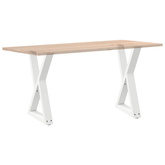 Nogi do stołu jadalnego 2 szt. Białe 60x(72-73,3) cm Stal