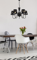 Żyrandol czarny lampa wisząca 5xE14 Batley Ledea 50205106