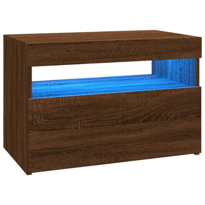 vidaXL Szafka pod TV z oświetleniem LED, brązowy dąb, 60x35x40 cm