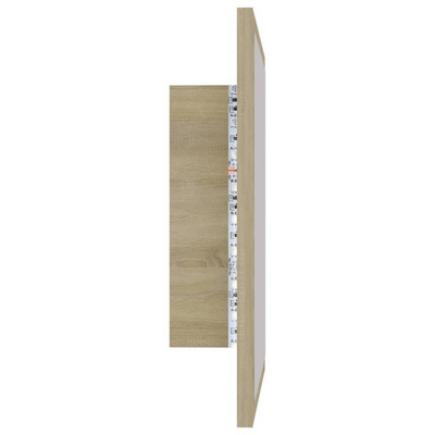 vidaXL Lustro łazienkowe LED, kolor dąb sonoma, 40x8,5x37 cm, akryl