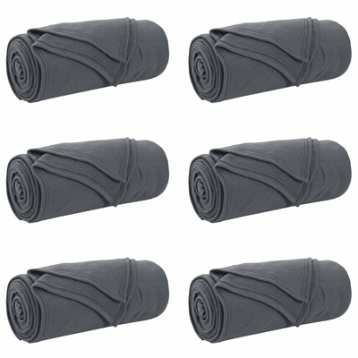 Koce narzutowe 6 pcs Ciemnoszary 170 x 130 cm Polar