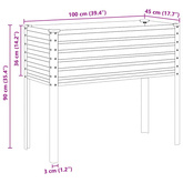 Donica ogrodowa 100x45x90 cm Stal ocynkowana