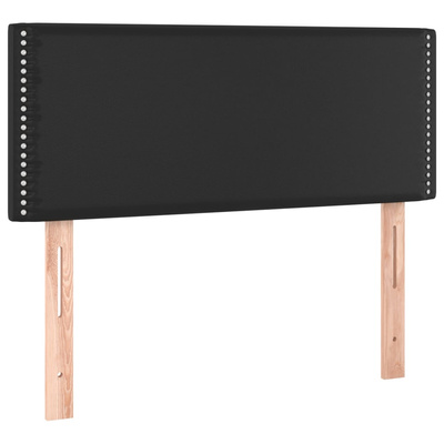 vidaXL Łóżko kontynentalne z materacem, czarne, ekoskóra 120x200 cm