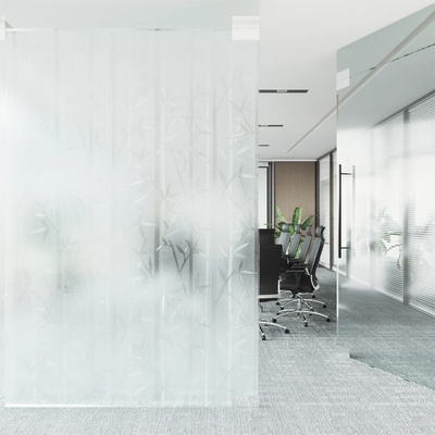 Folia okienna, nieprzezroczysta, wzór bambusa, 45x500 cm, PVC