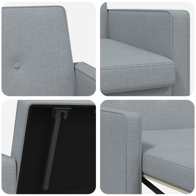 Rozkładana sofa jasnoszary 154 x 94,5 x 80,5 cm