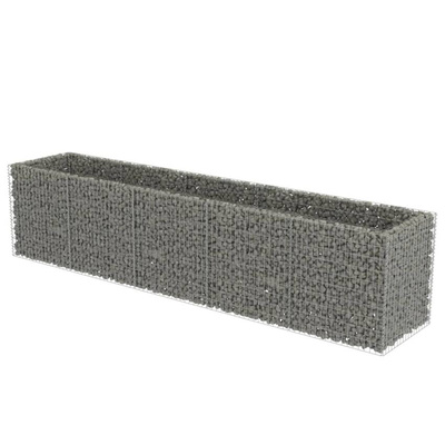 vidaXL Podwyższona donica gabionowa, galwanizowana stal, 450x90x100 cm