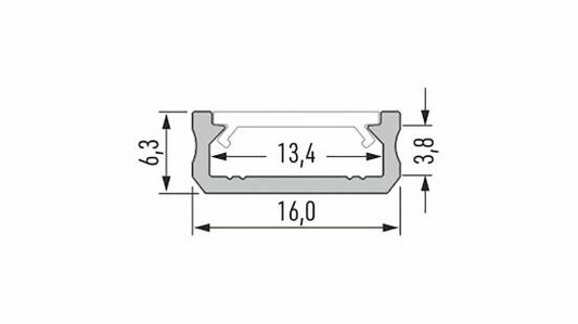 Profil LED LUMINES typ D surowy 2,02 m