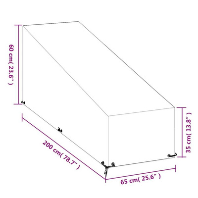 vidaXL Pokrowce na leżaki, 2 szt., 12 oczek, 200x65x35/60 cm, PE